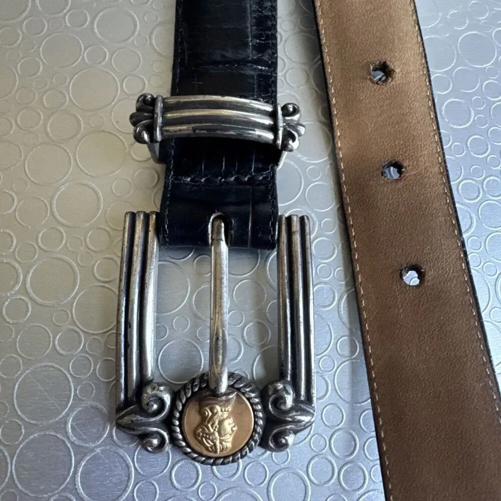 Vintage 1996 Brighton Museum Collection Belt 21003 Espresso Dark Brown Black S